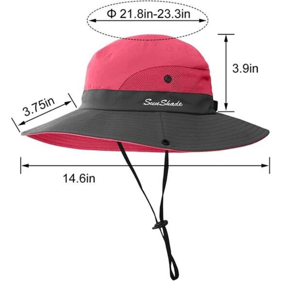 3 Pieces Women Ponytail Wide Brim Sun Hat Packable UV Protection Beach Cap main image 4